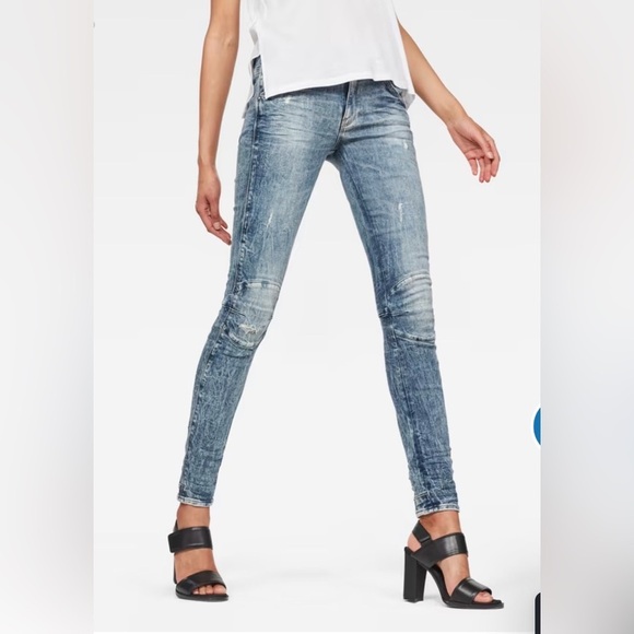 G-Star Denim - G-Star Raw Light Vintage Destroyed Skinny Women’s Jeans size 25/30 Strechy